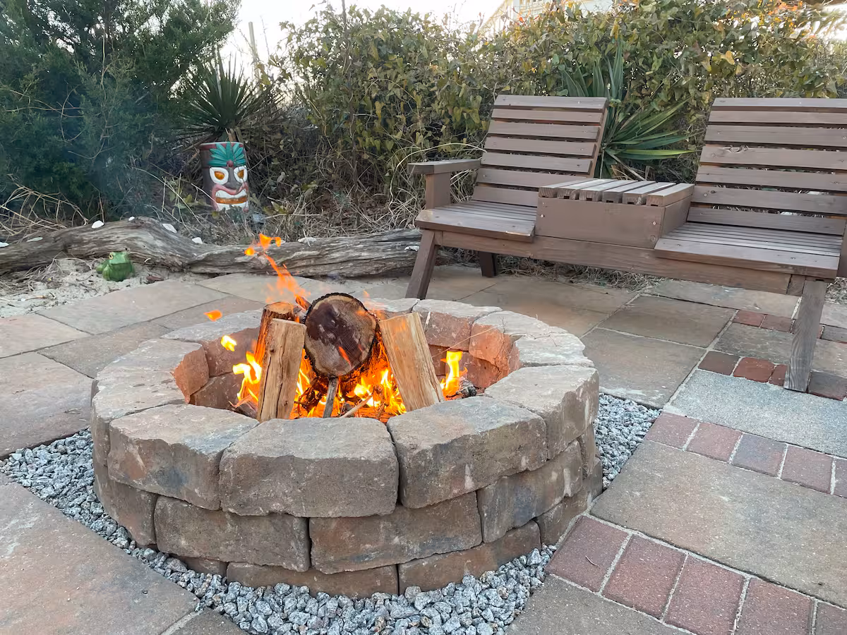 The fire pit is ready for you